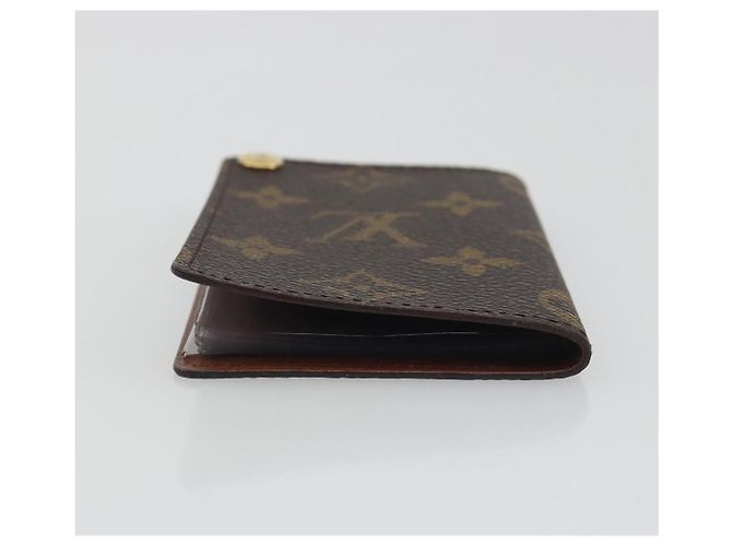 Louis Vuitton Porte Cartes Pression Card Case Monogram Canvas Marrone - vista 3