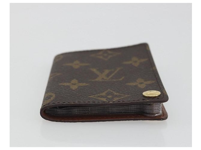 Louis Vuitton Porte Cartes Pression Card Case Monogram Canvas Marrone - vista 4