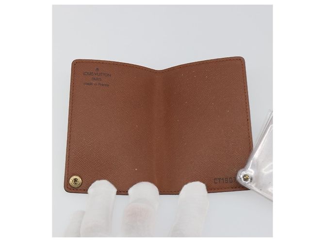 Louis Vuitton Porte Cartes Pression Card Case Monogram Canvas Marrone - vista 5