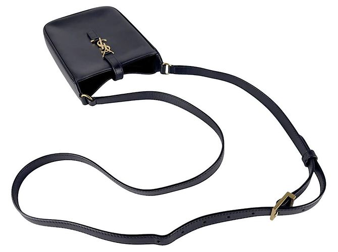 Borsa a tracolla in pelle nera Saint Laurent Nero - vista 10