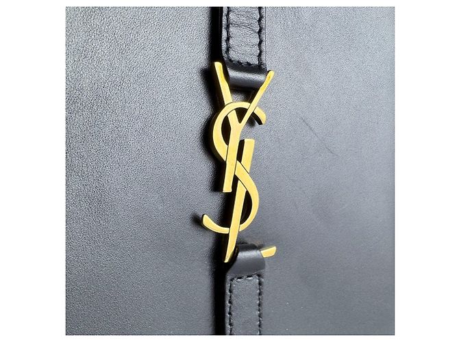 Borsa a tracolla in pelle nera Saint Laurent Nero - vista 9