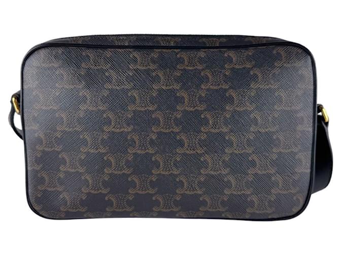 Céline Borsa a Tracolla Celine Triomphe Medium Marrone Nero - vista 3