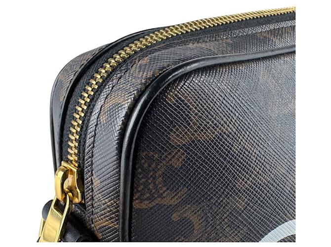 Céline Borsa a Tracolla Celine Triomphe Medium Marrone Nero - vista 6