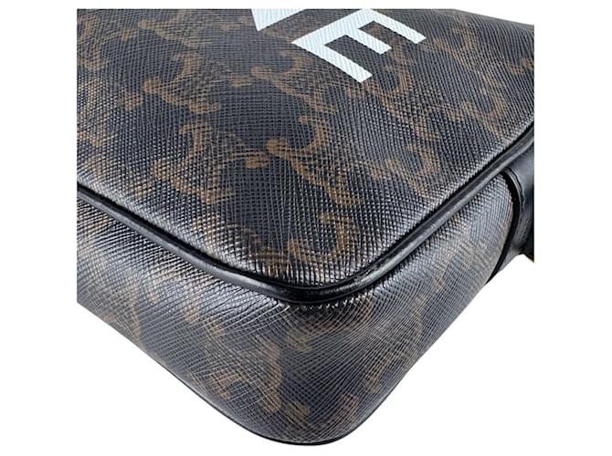 Céline Borsa a Tracolla Celine Triomphe Medium Marrone Nero - vista 7