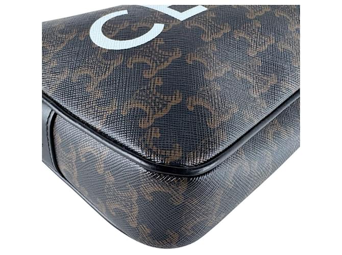 Céline Borsa a Tracolla Celine Triomphe Medium Marrone Nero - vista 8