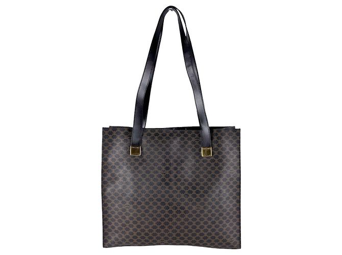 Céline Celine Macadam Tote Bag aus beschichtetem Canvas Braun Schwarz - Ansicht 3