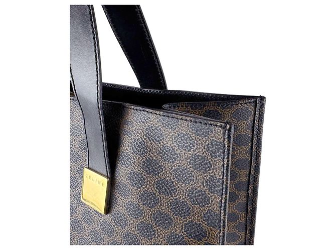 Céline Celine Macadam Tote Bag aus beschichtetem Canvas Braun Schwarz - Ansicht 5