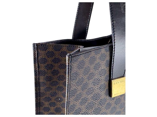 Céline Celine Macadam Tote Bag aus beschichtetem Canvas Braun Schwarz - Ansicht 6