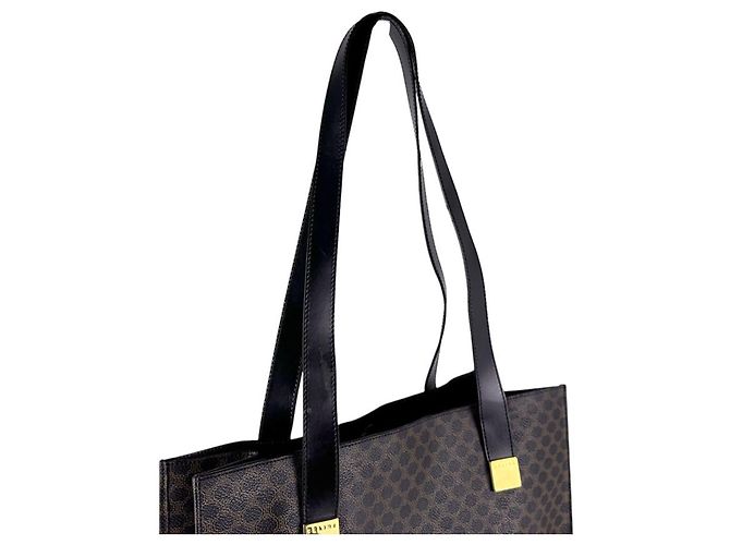 Céline Celine Macadam Tote Bag aus beschichtetem Canvas Braun Schwarz - Ansicht 9