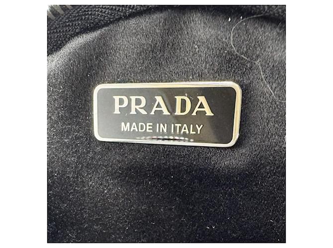 Borsa a tracolla Prada in raso nero e strass - vista 12