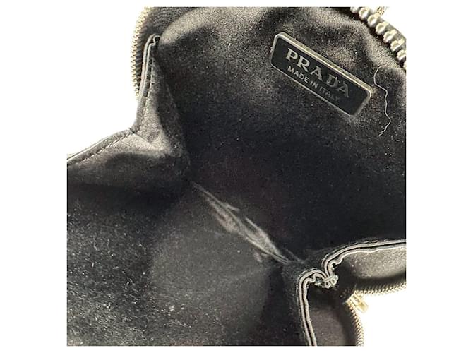 Borsa a tracolla Prada in raso nero e strass - vista 5