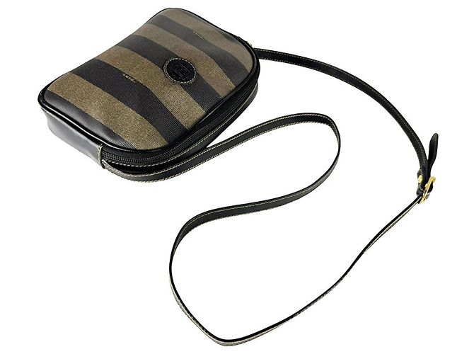 Fendi Schultertasche aus beschichtetem Canvas Pecan Braun Schwarz - view 9