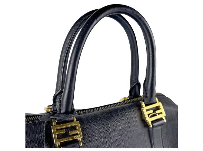 Borsa a mano Fendi Zucchino in pelle Nero - vista 9