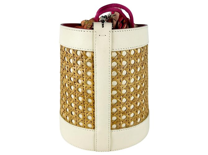 Bulgari Borsa a tracolla Bvlgari Serpenti Forever in paglia e pelle Rosa Arancione Crudo - vista 2