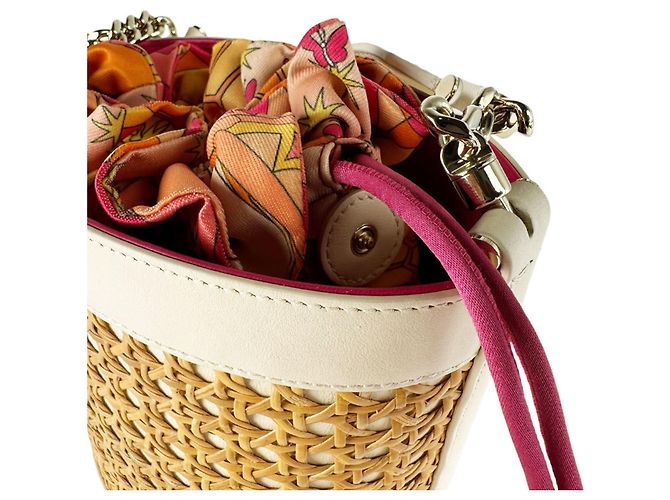 Bulgari Borsa a tracolla Bvlgari Serpenti Forever in paglia e pelle Rosa Arancione Crudo - vista 6
