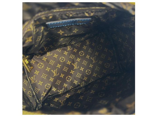 Speedy Borsa a tracolla Louis Vuitton in nylon blu e marrone - vista 13