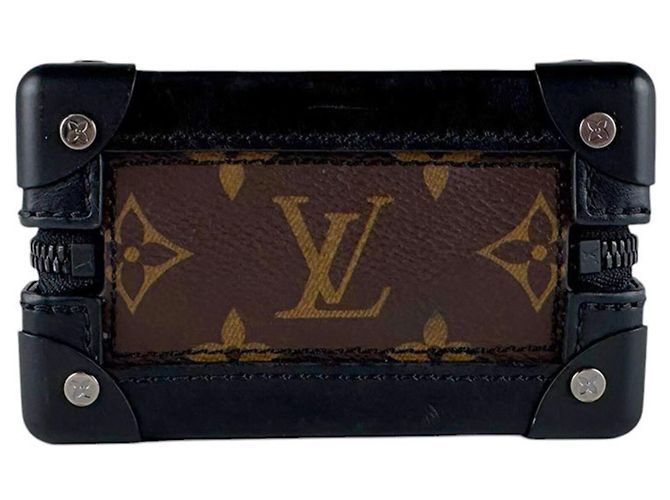 Louis Vuitton Monogram Tuftage Vertical Soft Trunk Schultertasche Braun Schwarz - Ansicht 4