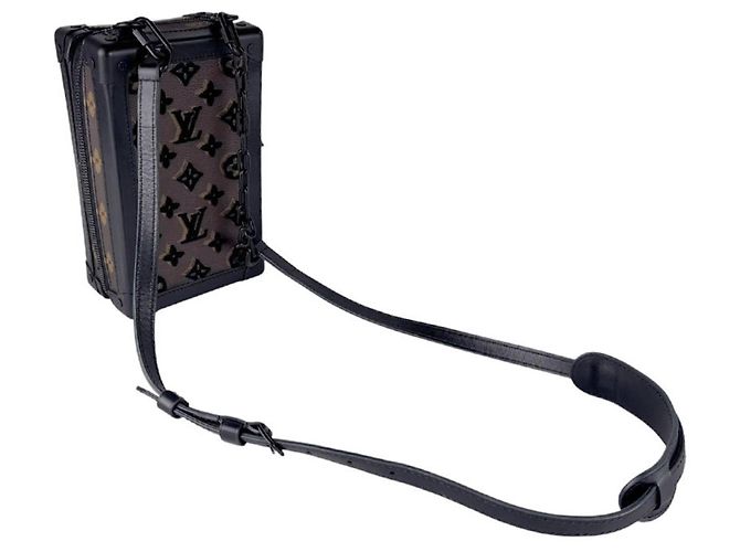 Louis Vuitton Monogram Tuftage Vertical Soft Trunk Schultertasche Braun Schwarz - Ansicht 9