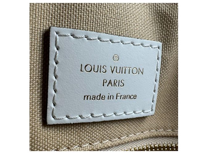 Borsa Louis Vuitton Monogram Giant OnTheGo GM Bianco Beige Cachi - vista 12