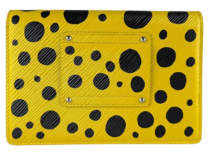 Borsa a tracolla in pelle Epi Louis Vuitton Nero Giallo - vista 3