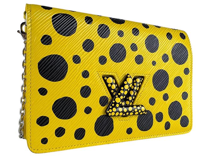 Borsa a tracolla in pelle Epi Louis Vuitton Nero Giallo - vista 9