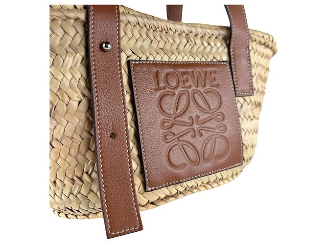 Pouch con coulisse Loewe marrone e blu navy - vista 11