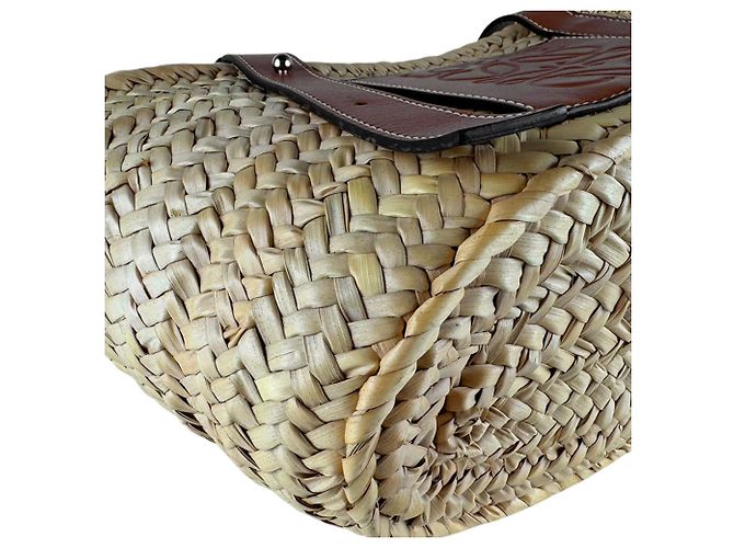 Pouch con coulisse Loewe marrone e blu navy - vista 9