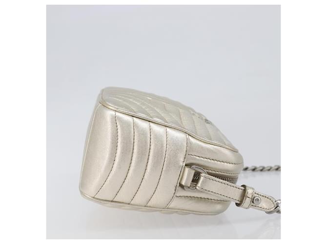 Prada Camera Diagramme Quilted Leather Small Metallico - vista 3