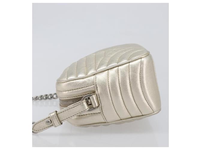 Prada Camera Diagramme Quilted Leather Small Metallico - vista 4