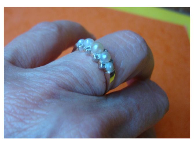 Autre Marque Anello in oro giallo con perle e diamanti Bianco D'oro - view 3