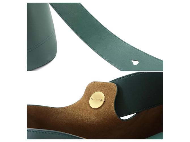 Borsa a secchiello Loewe Pebble Medium Verde - vista 10