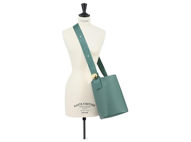 Borsa a secchiello Loewe Pebble Medium Verde - vista 11