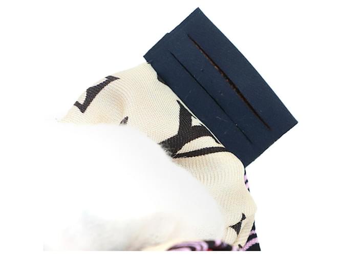 Scrunchie in seta Louis Vuitton Monogram Tiles Rosa Multicolore - vista 7