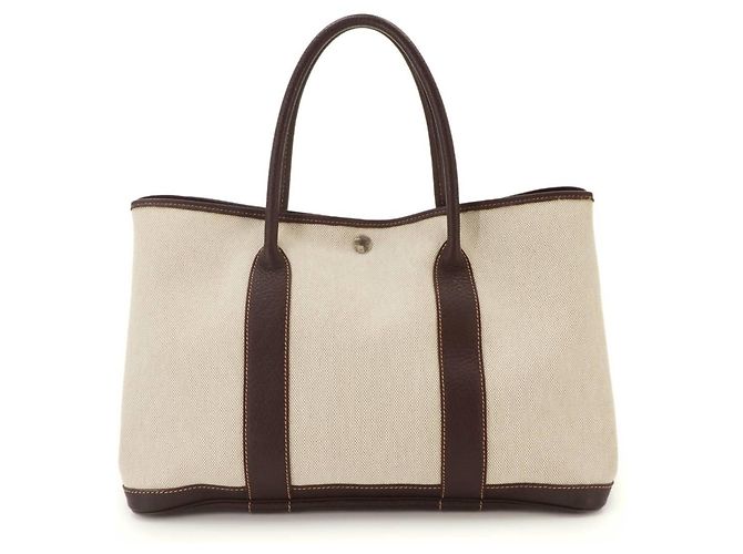 Hermès Borsa Tote Hermes Garden 36 PM Marrone - vista 2