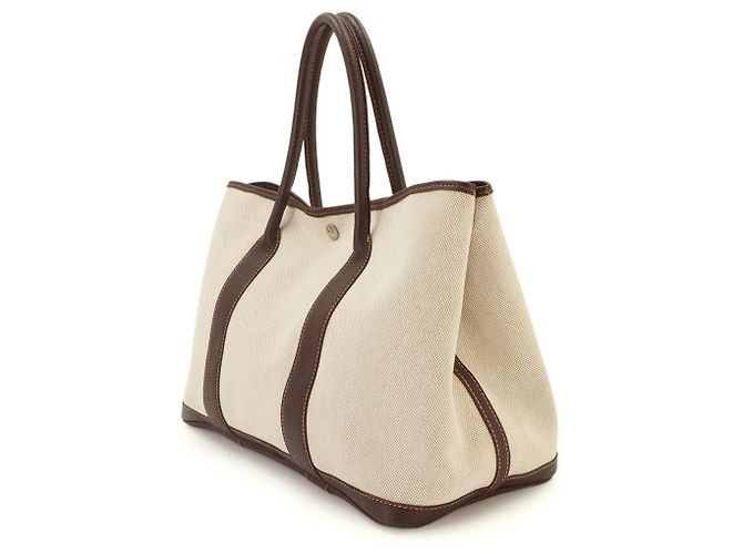 Hermès Borsa Tote Hermes Garden 36 PM Marrone - vista 4