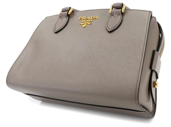 Borsa Prada Saffiano Gray Marrone - vista 10
