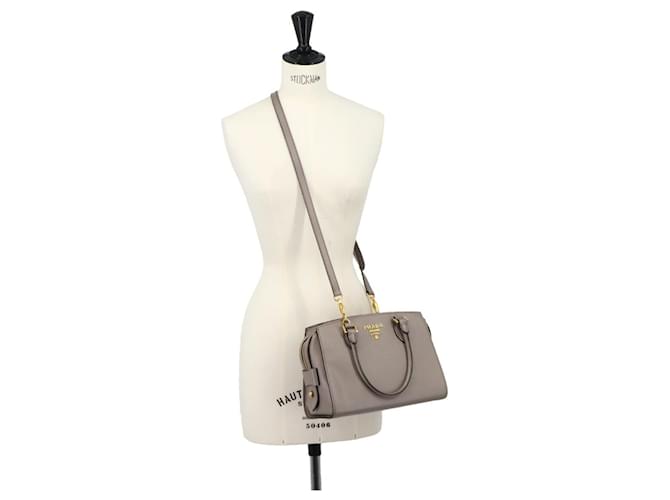 Borsa Prada Saffiano Gray Marrone - vista 11