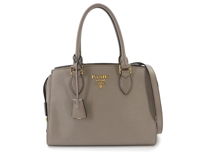 Borsa Prada Saffiano Gray Marrone - vista 2