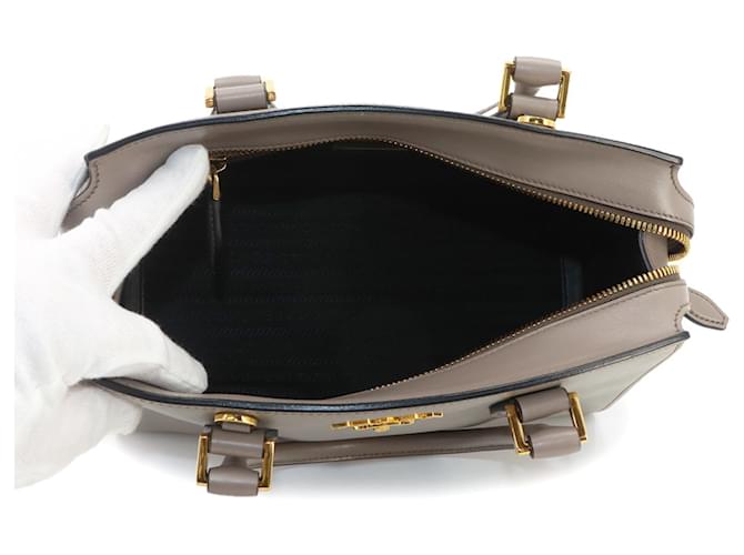 Borsa Prada Saffiano Gray Marrone - vista 7
