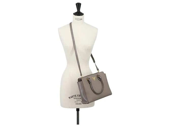 Borsa 2-Way Prada Saffiano Marrone - vista 11