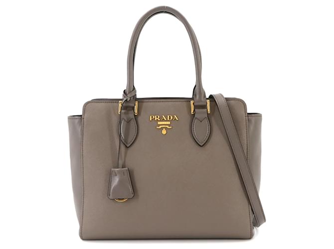 Borsa 2-Way Prada Saffiano Marrone - vista 2