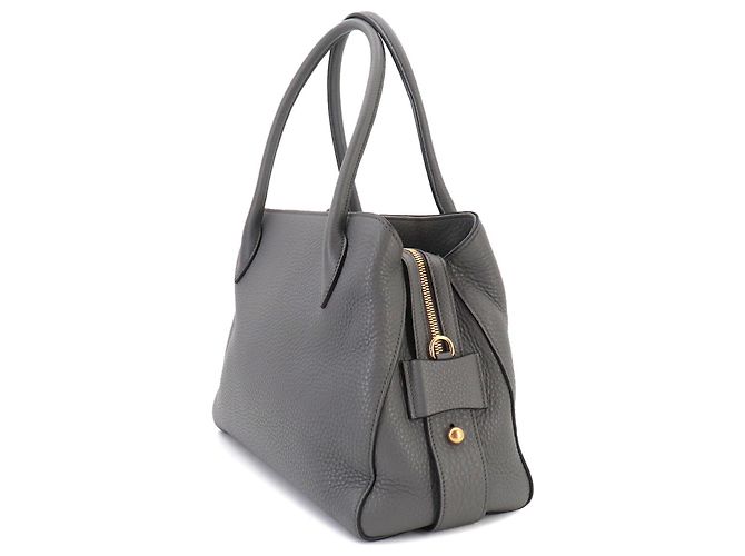 Borsa 2-Way in pelle grigia Prada Marrone - vista 5