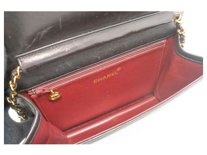 Chanel Vintage Full Flap Quilted Lambskin Small Nero - vista 4