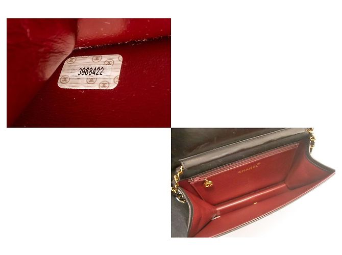 Chanel Vintage Full Flap Quilted Lambskin Small Nero - vista 6