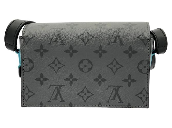 Borsa a tracolla Louis Vuitton Monogram Eclipse Reverse Steamer Grigio Turchese - vista 2