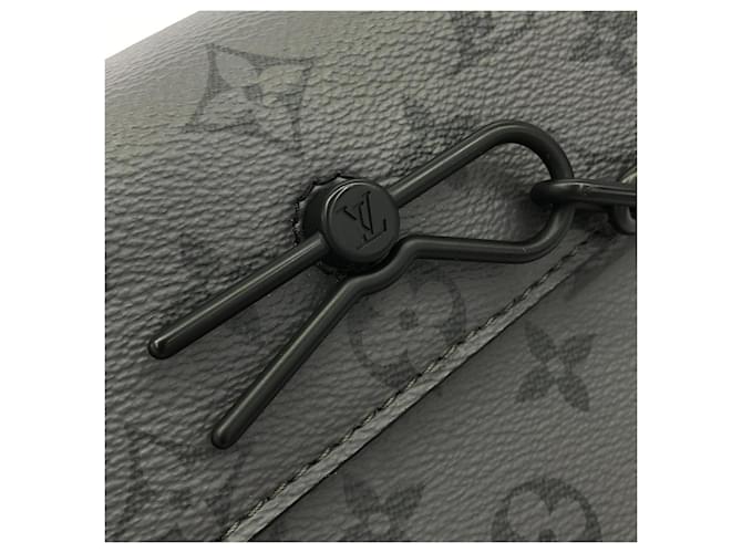 Borsa a tracolla Louis Vuitton Monogram Eclipse Reverse Steamer Grigio Turchese - vista 4