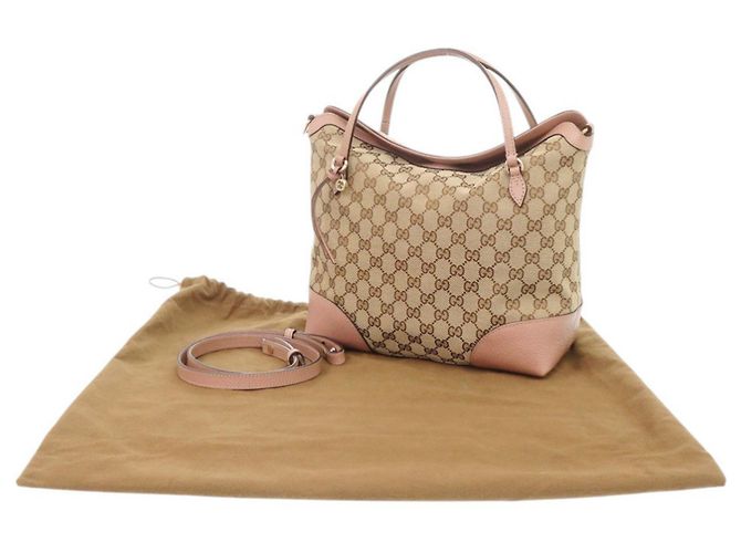 Borsa Gucci 2-Way Signature Bree Rosa Beige - vista 2