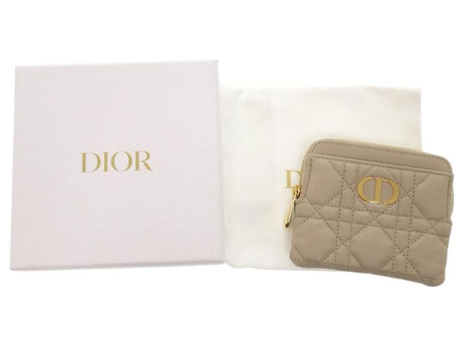 Tarjetero de piel beige Christian Dior - vista 2