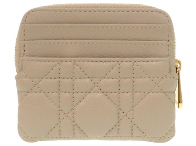 Tarjetero de piel beige Christian Dior - vista 3