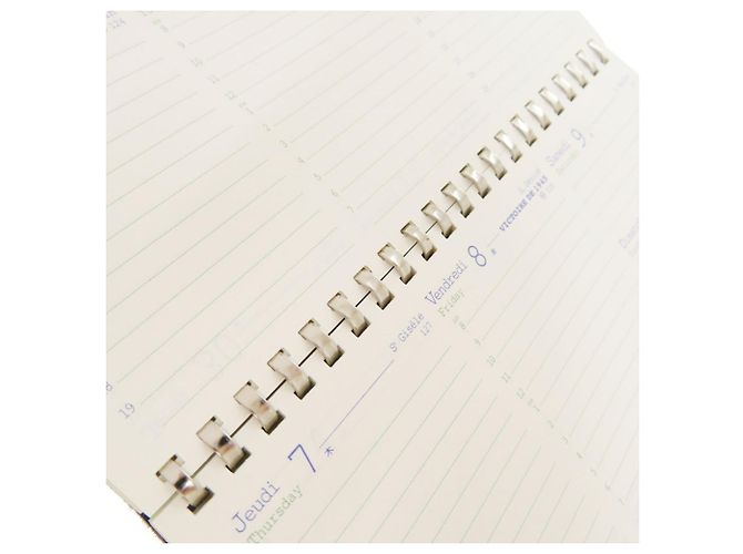 Hermès Couverture de carnet Hermes Agenda Vision 2009 Doblis Marron Bleu - vue 6